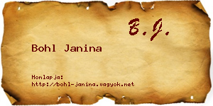 Bohl Janina névjegykártya